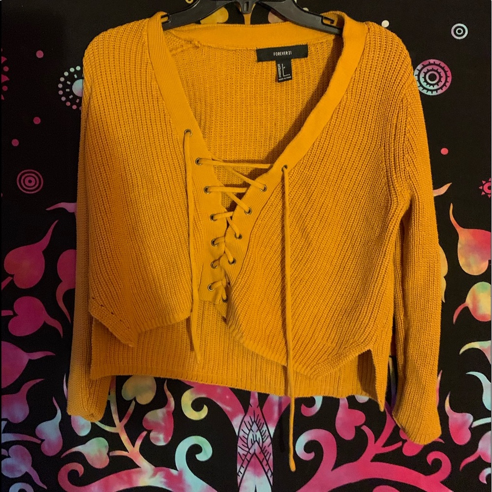 Forever 21 lace up sweater